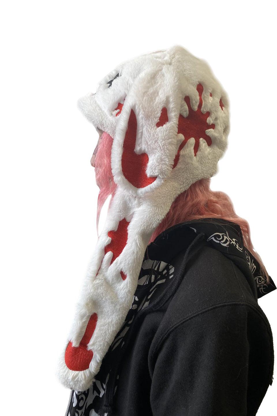 Blood Bunny Hat [WHITE] - hats & scarves & headwear - VampireFreaks - Whatever 21 X Friends4Evr