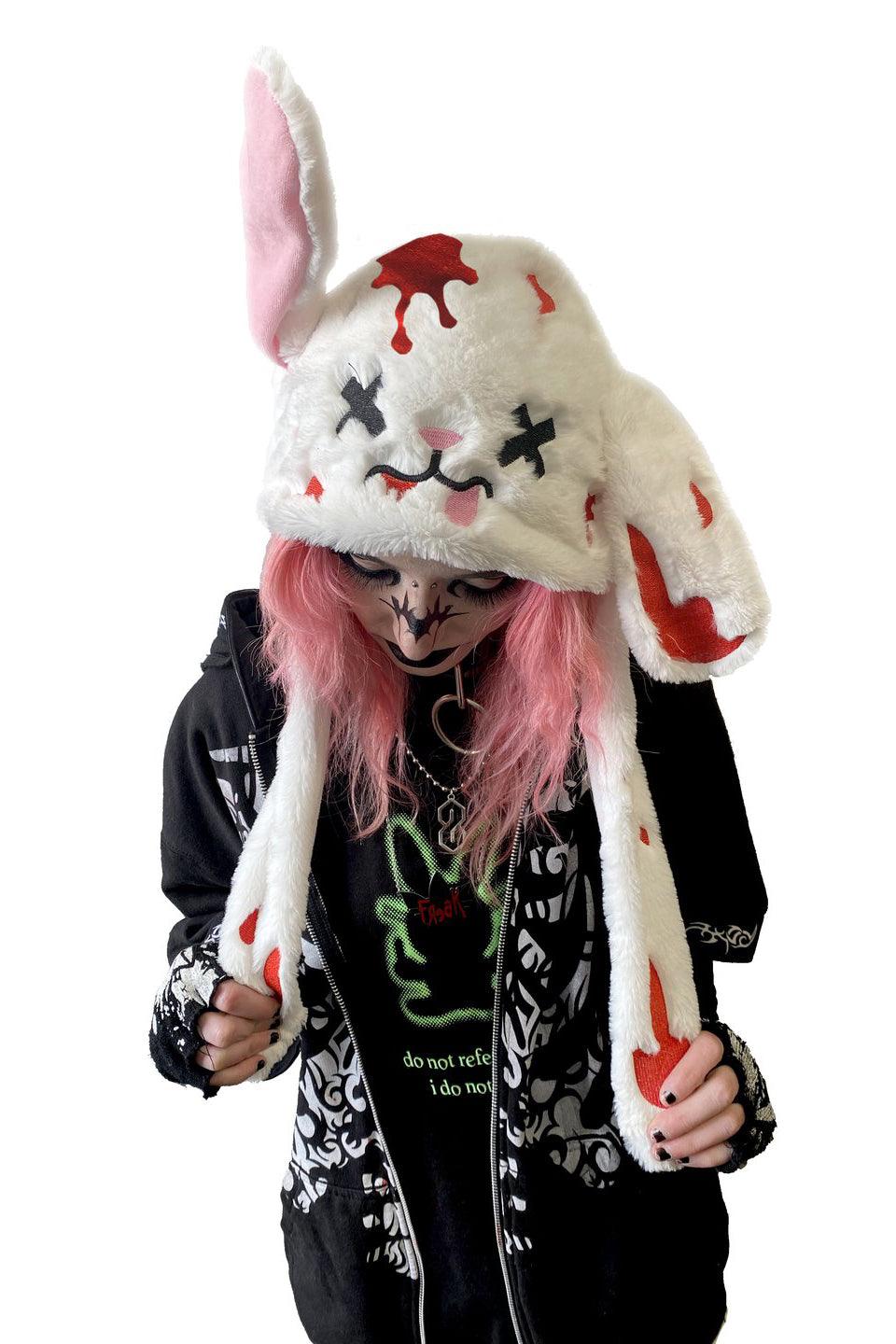 Blood Bunny Hat [WHITE] - hats & scarves & headwear - VampireFreaks - Whatever 21 X Friends4Evr