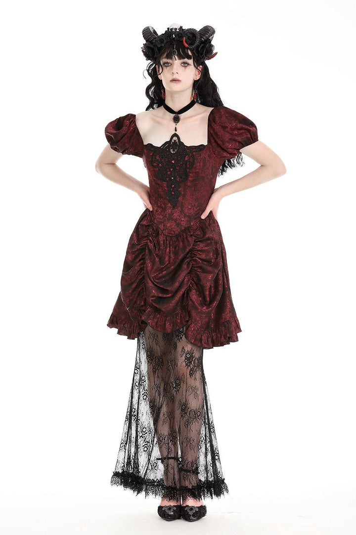 Blood Court Puffed Sleeve Gothic Dress - dresses - VampireFreaks - Dark In Love