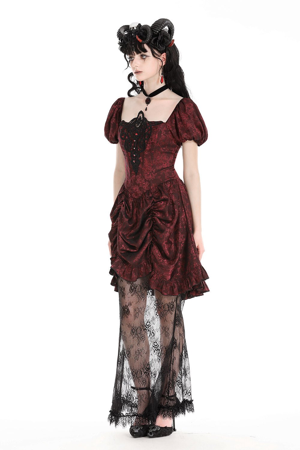 Blood Court Puffed Sleeve Gothic Dress - dresses - VampireFreaks - Dark In Love