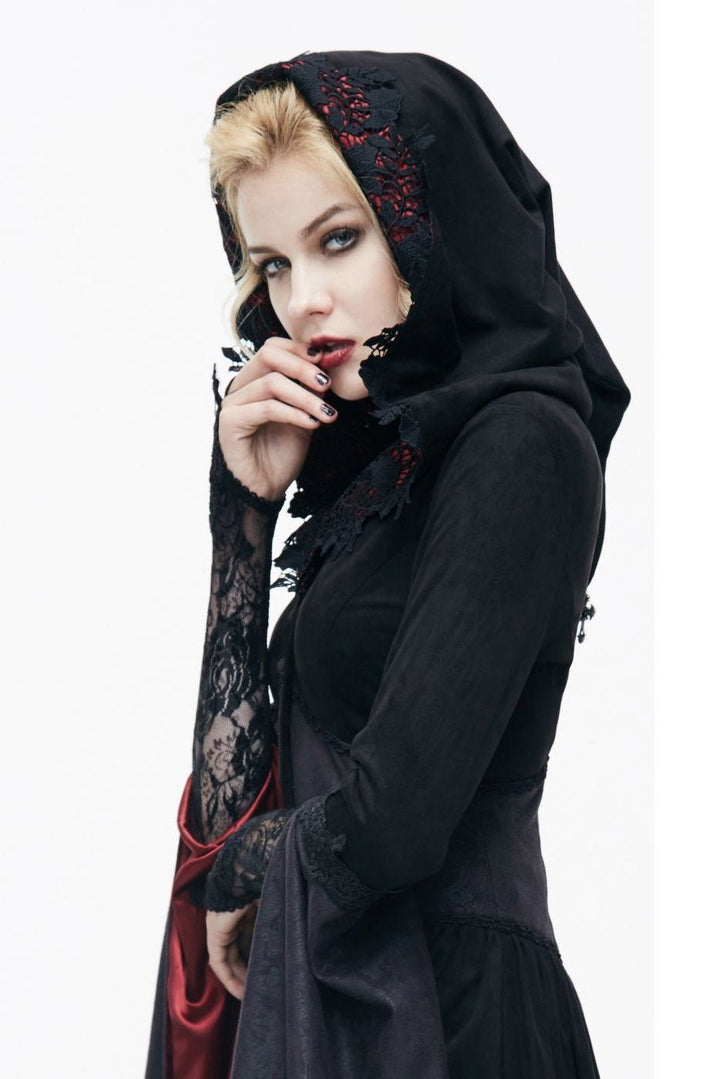 Blood Crimson Satin - Lined Cloak - womens outerwear - VampireFreaks - Devil Fashion