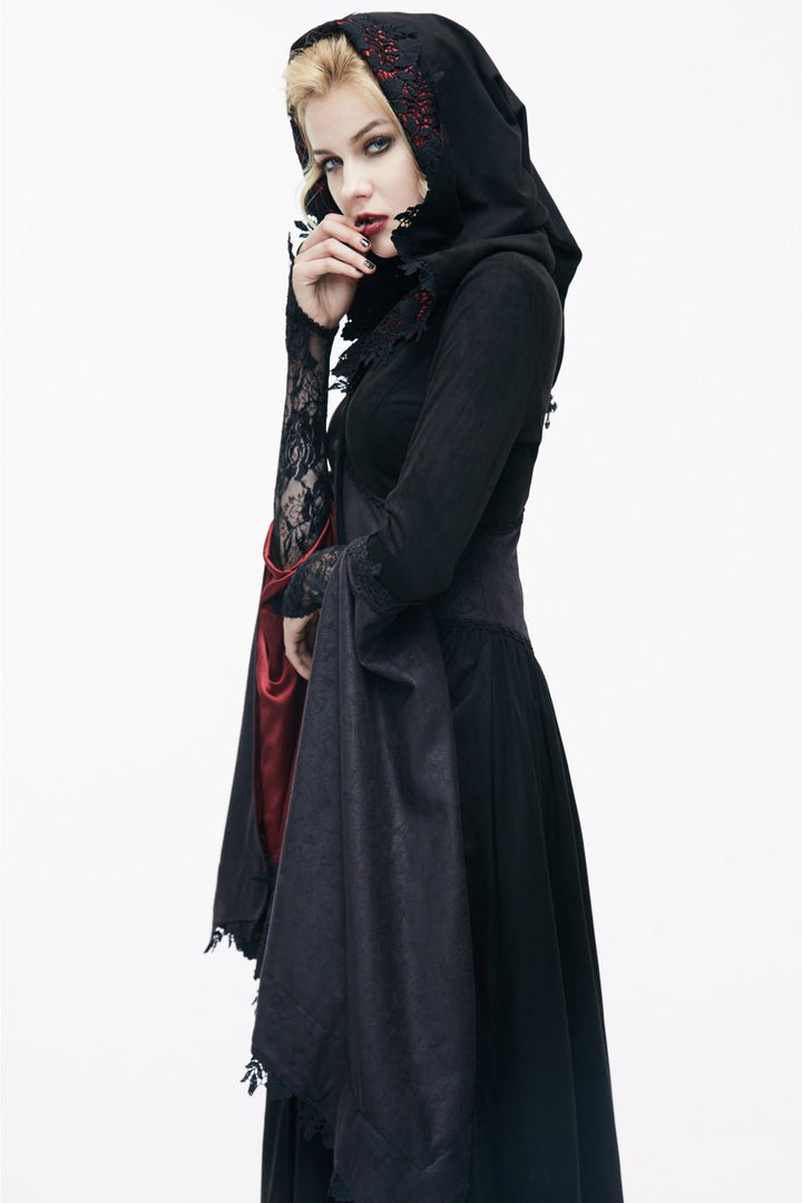 Blood Crimson Satin - Lined Cloak - womens outerwear - VampireFreaks - Devil Fashion