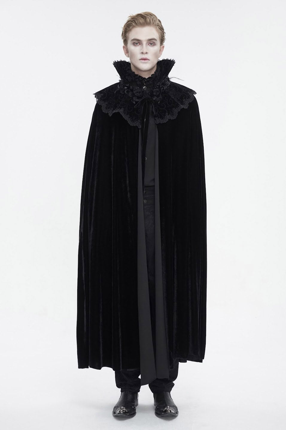 Blood House Black Velvet Cloak - mens outerwear - VampireFreaks - Devil Fashion