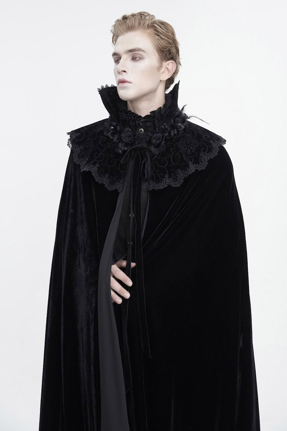 Blood House Black Velvet Cloak - mens outerwear - VampireFreaks - Devil Fashion