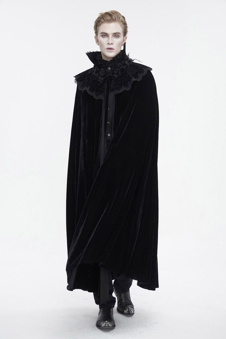 Blood House Black Velvet Cloak - mens outerwear - VampireFreaks - Devil Fashion