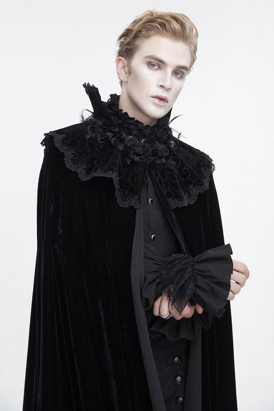 Blood House Black Velvet Cloak - mens outerwear - VampireFreaks - Devil Fashion