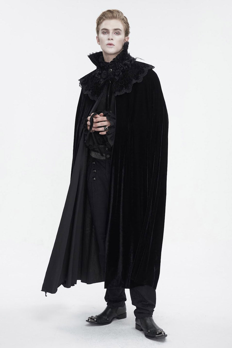 Blood House Black Velvet Cloak - mens outerwear - VampireFreaks - Devil Fashion