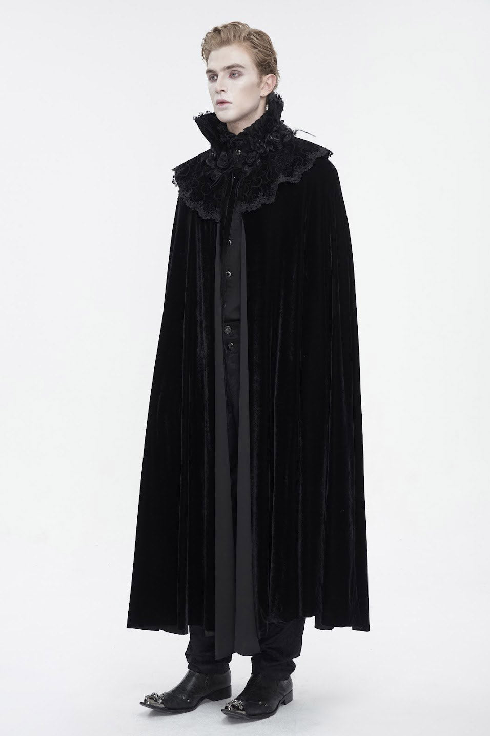 Blood House Black Velvet Cloak - mens outerwear - VampireFreaks - Devil Fashion