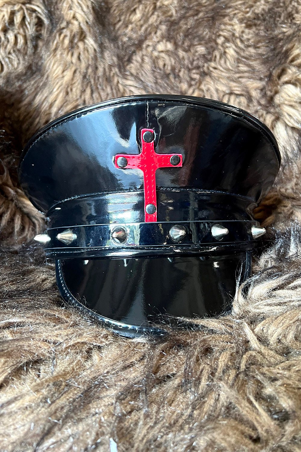 Blood Oath Spiked Captain Hat [RED CROSS] - hats & scarves & headwear - VampireFreaks - Funk Plus