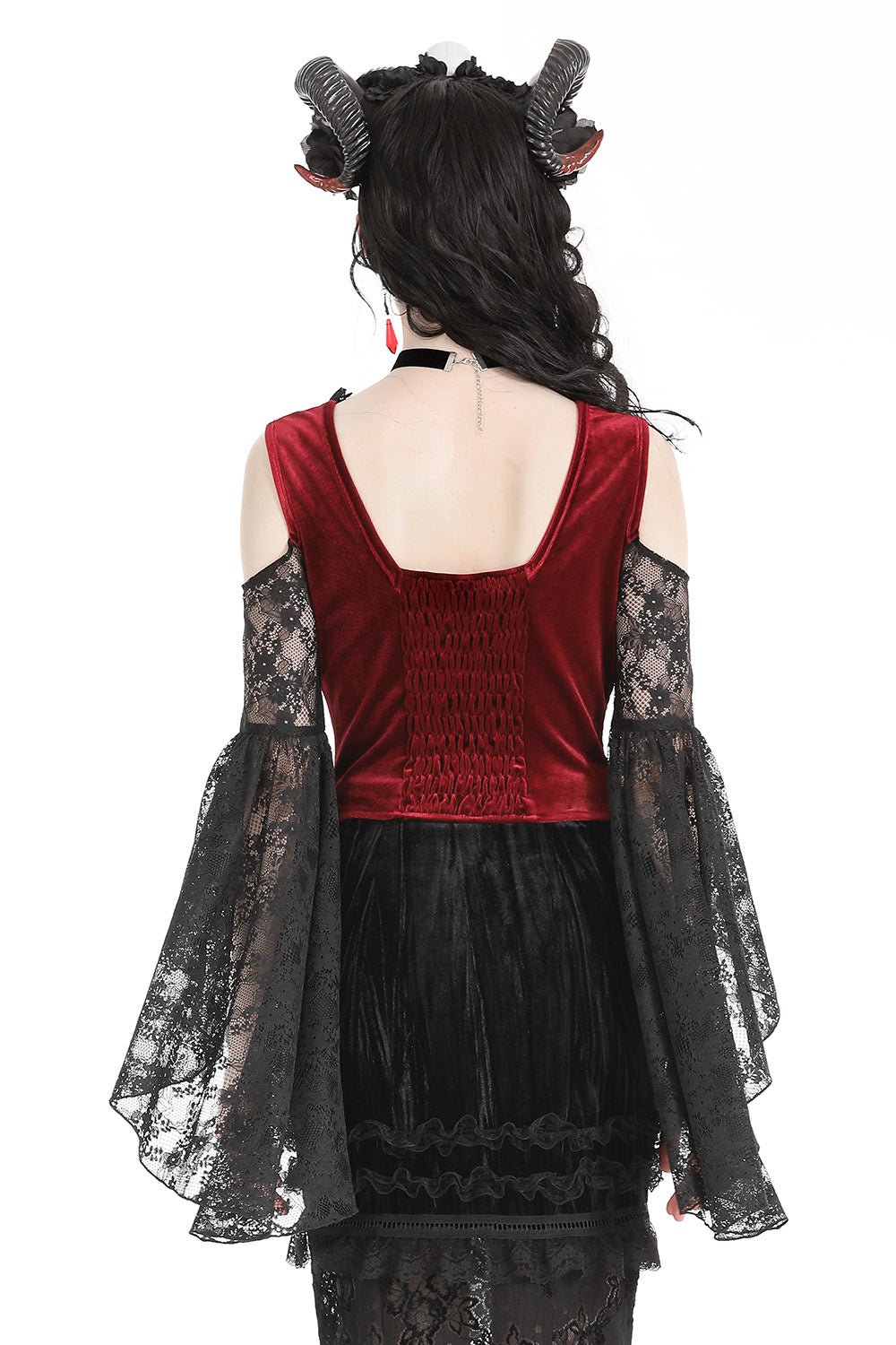 Blood Pact Embroidered Cold Shoulder Top - womens tops - VampireFreaks - Dark In Love