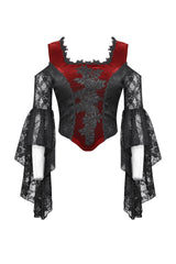 Blood Pact Embroidered Cold Shoulder Top - womens tops - VampireFreaks - Dark In Love