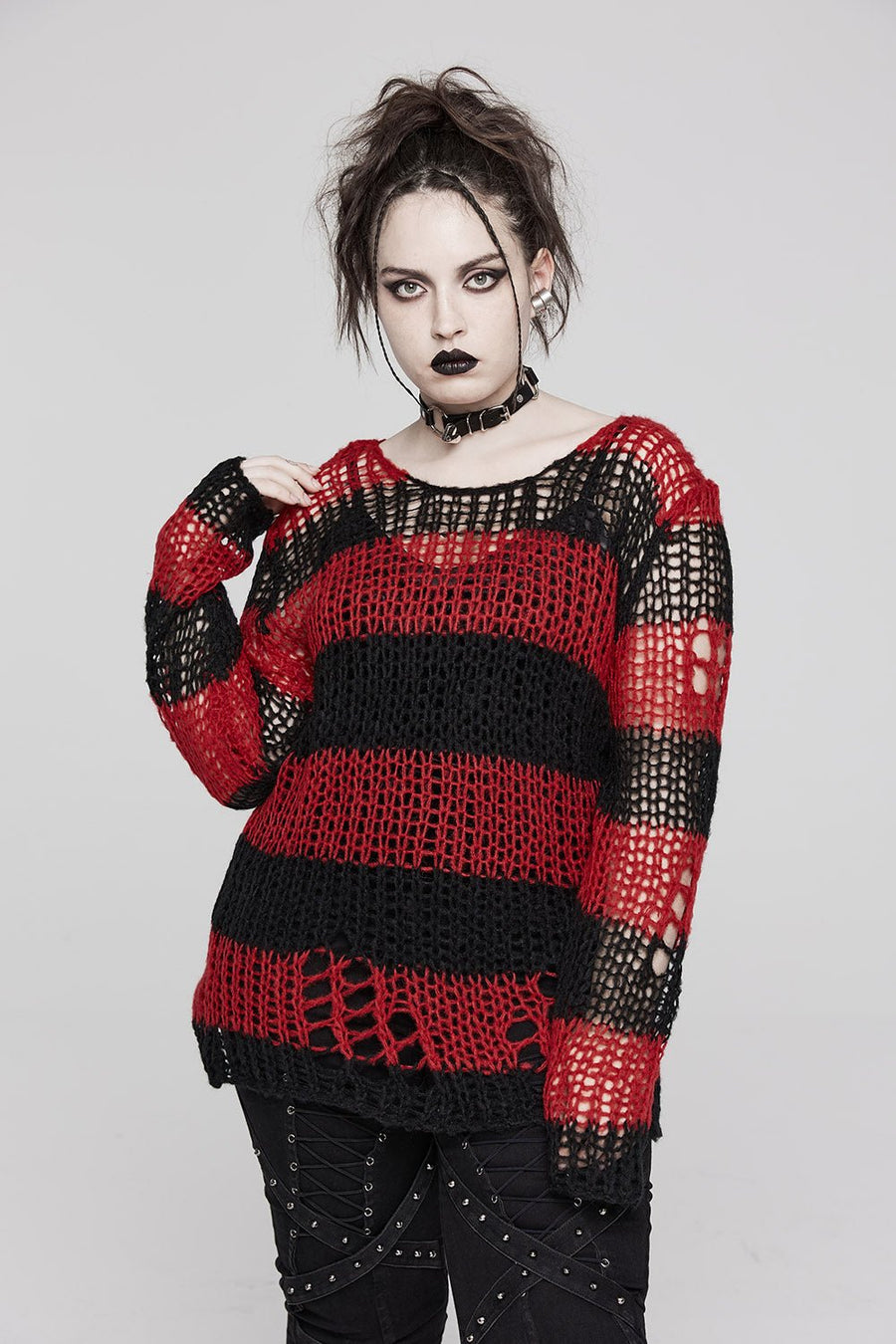 And Red Striped Tripp Nyc Striped Sweater Red And Black Striped