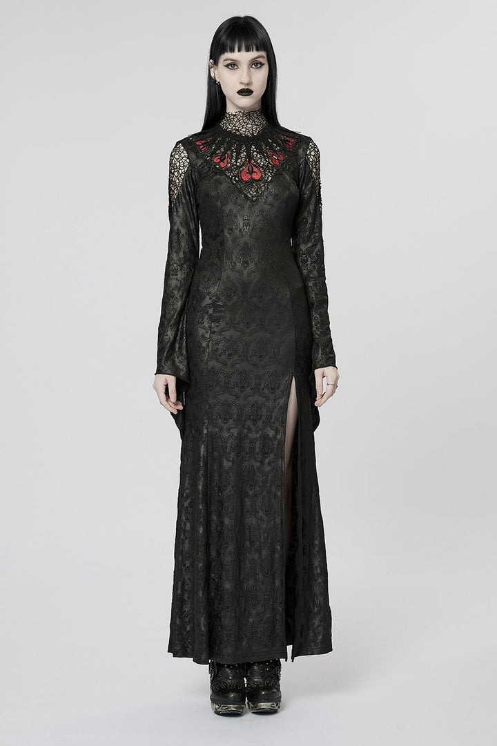 Blood Queen Maxi Dress [BLACK/RED] - dresses - VampireFreaks - Punk Rave