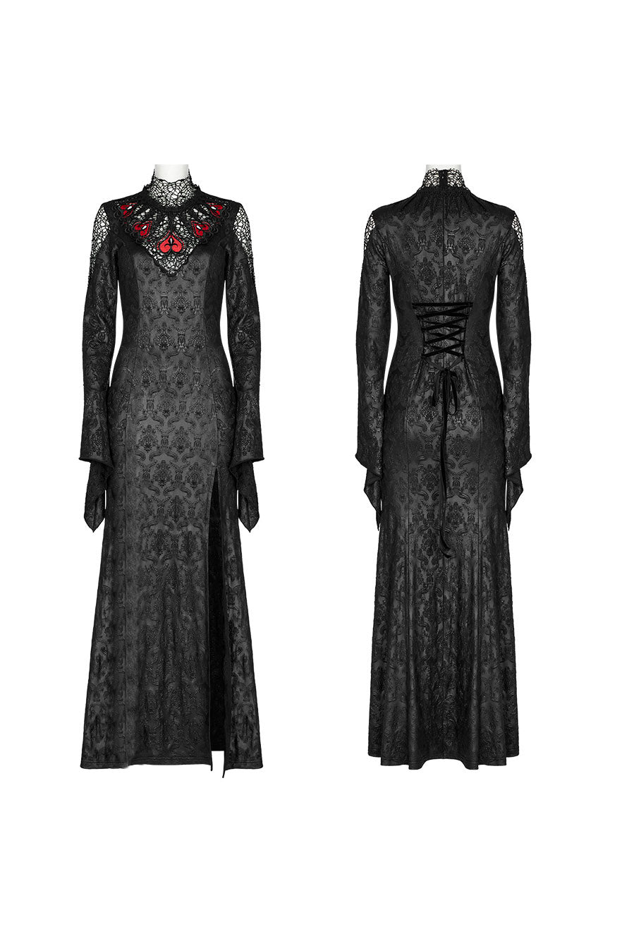 Blood Queen Maxi Dress [BLACK/RED] - dresses - VampireFreaks - Punk Rave