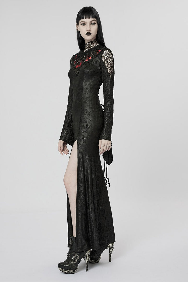 Blood Queen Maxi Dress [BLACK/RED] - dresses - VampireFreaks - Punk Rave