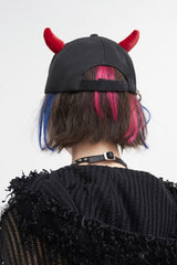 Blood - Red Horns Baseball Hat - hats & scarves & headwear - VampireFreaks - Devil Fashion