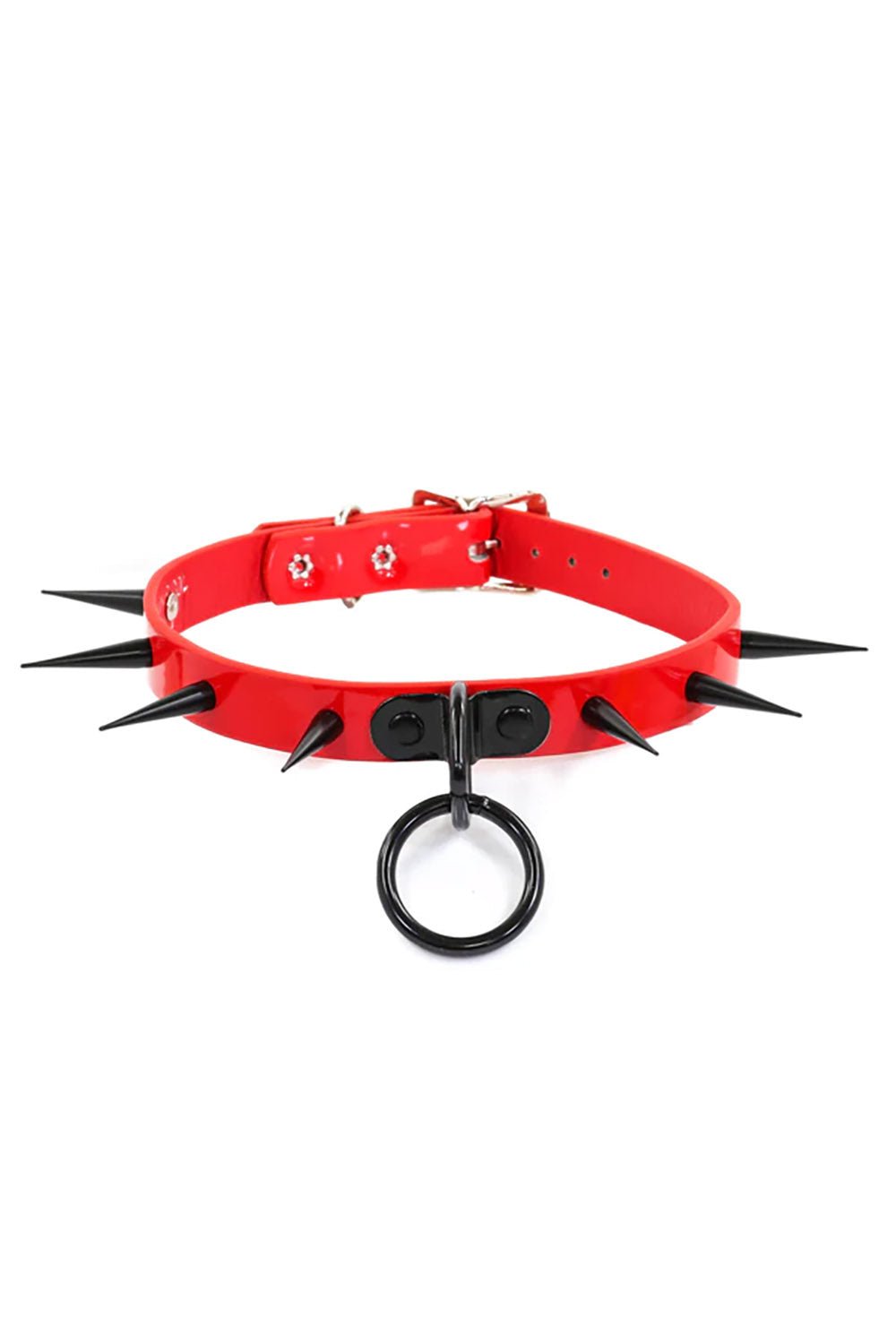 Blood Ritual Long Spiked Choker [BLK/RED] - chokers - VampireFreaks - Funk Plus