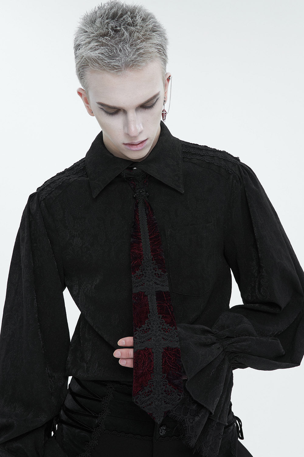 Blood Sacrifice Velvet Necktie - hats & scarves & headwear - VampireFreaks - Devil Fashion