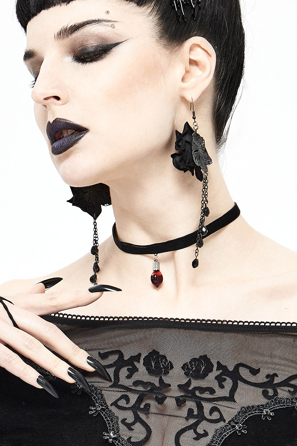 gothic blood drop necklace