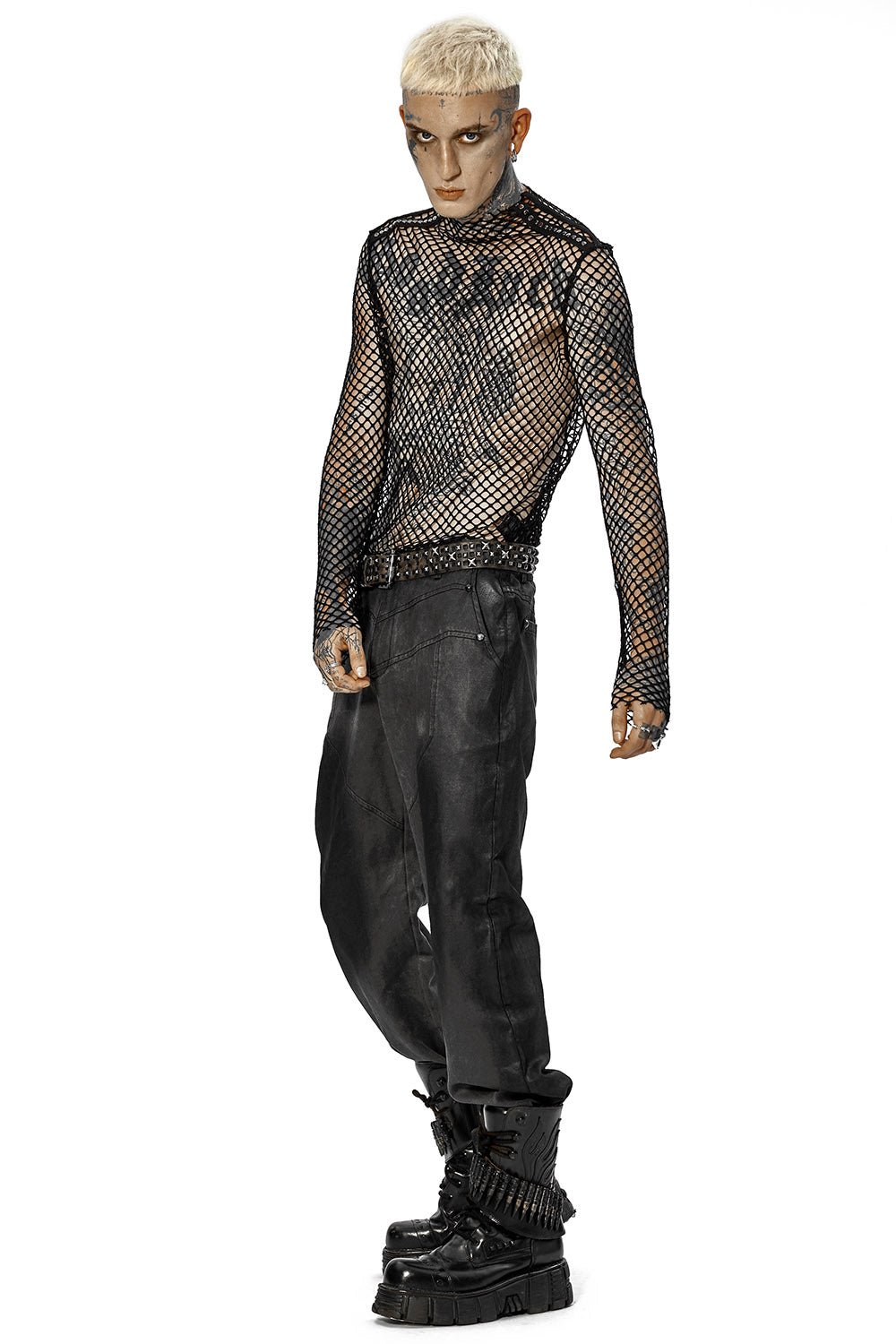 Bloodcurdle Fishnet Top - mens tops - VampireFreaks - Punk Rave