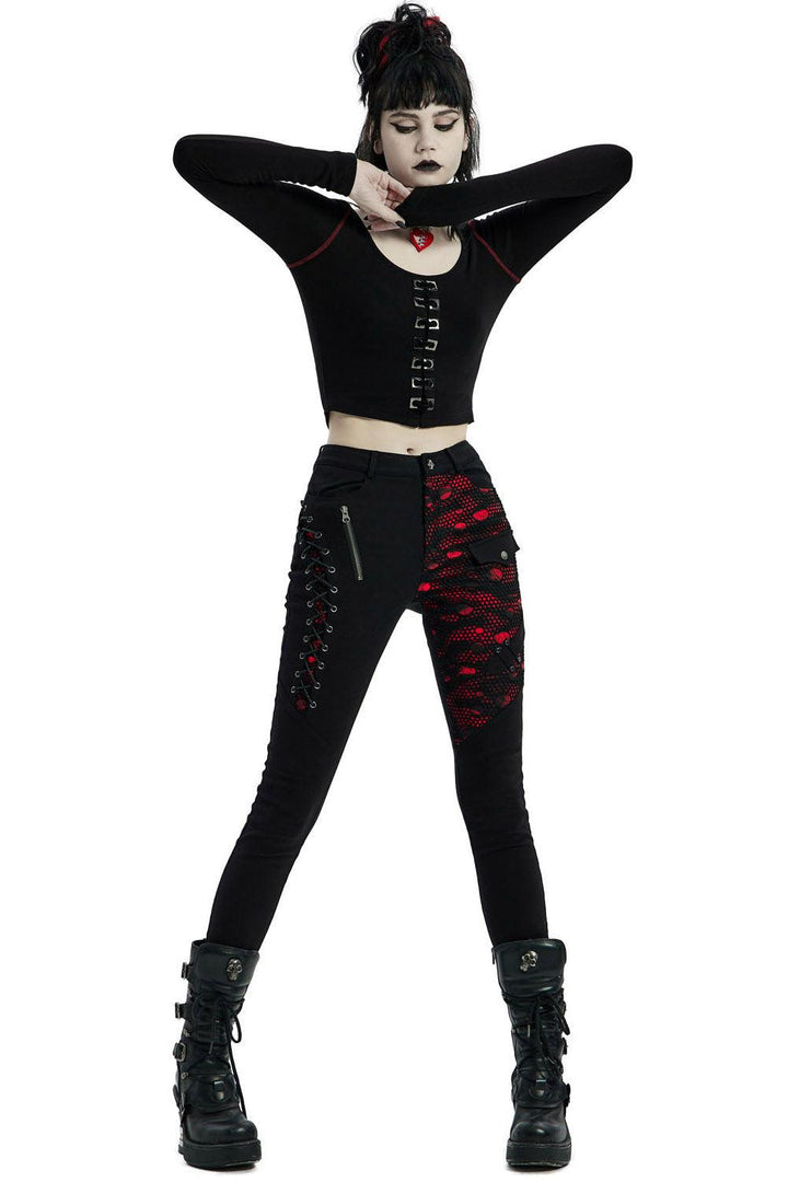 Bloodletting Black Denim Distressed Pants - womens bottoms - VampireFreaks - Punk Rave