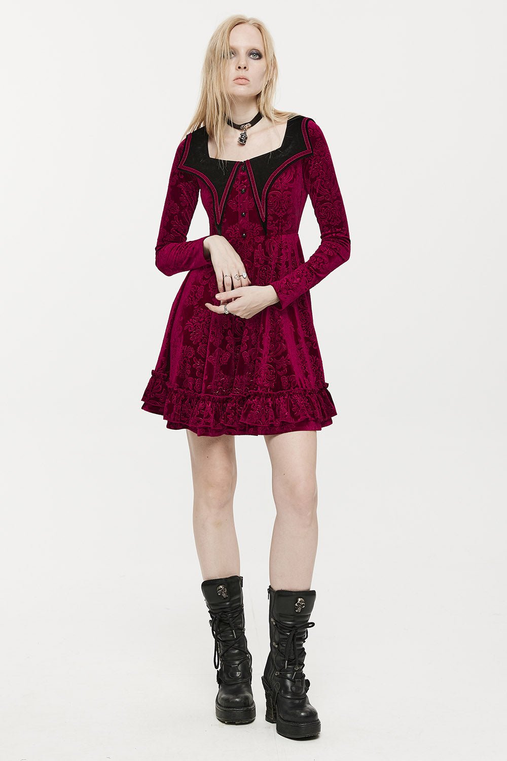 Bloodletting Velvet Dress [VAMP RED] - dresses - VampireFreaks - Punk Rave