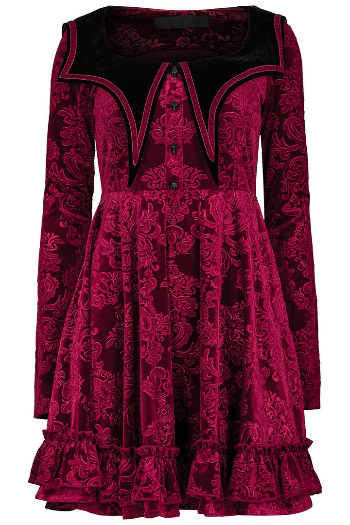 Bloodletting Velvet Dress [VAMP RED] - dresses - VampireFreaks - Punk Rave