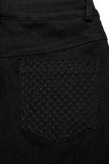 Bloodline Fishnet Skinny Jeans [BLACK/RED] - womens bottoms - VampireFreaks - Punk Rave