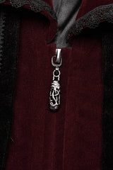 Bloodline Velvet Coat [BLACK/RED] - womens outerwear - VampireFreaks - Punk Rave