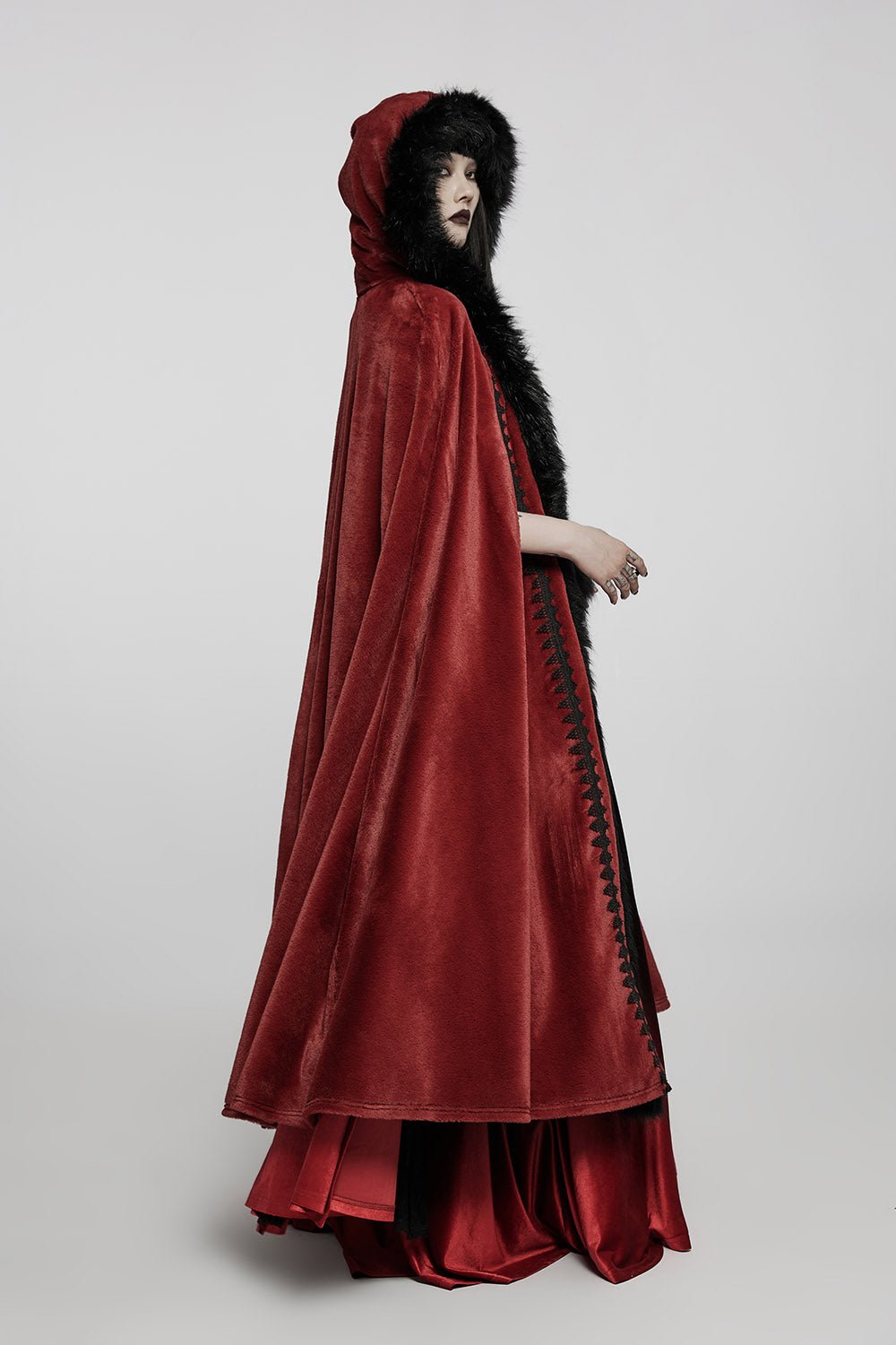 Bloodwitch Red Velvet Cloak - womens outerwear - VampireFreaks - Punk Rave