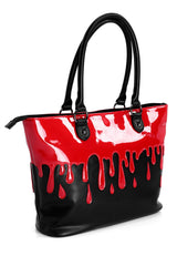 vegan leather vampire blood tote bag with carry handles 