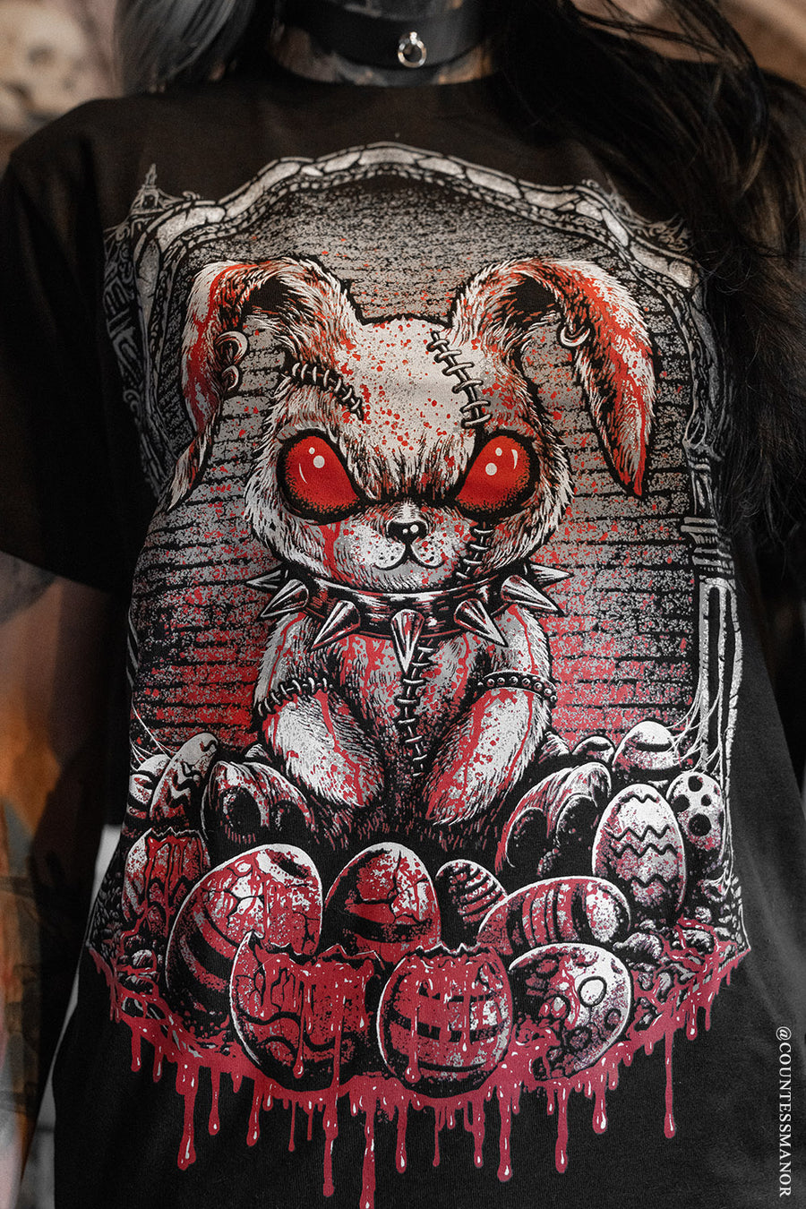 scary horror easter bunny rabbit t-shirt