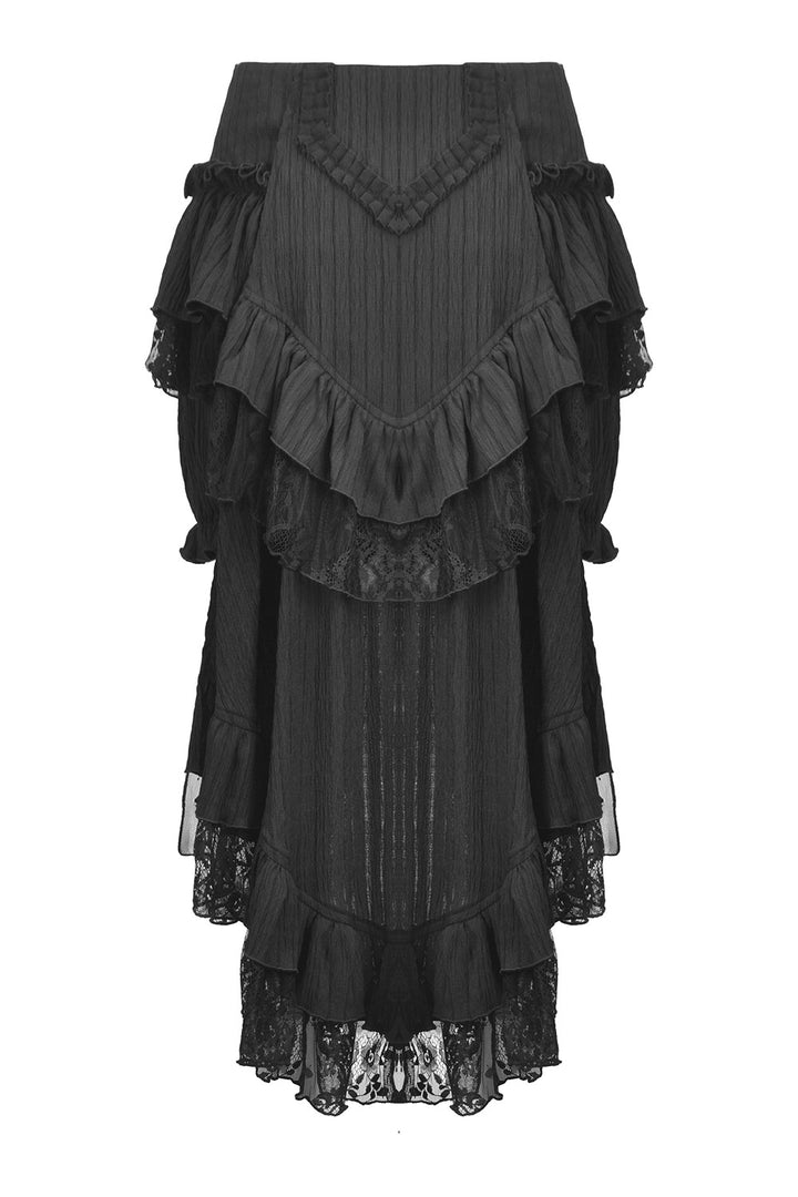 womens ruffled long ruffled hem gothic bloomers with attached skirt