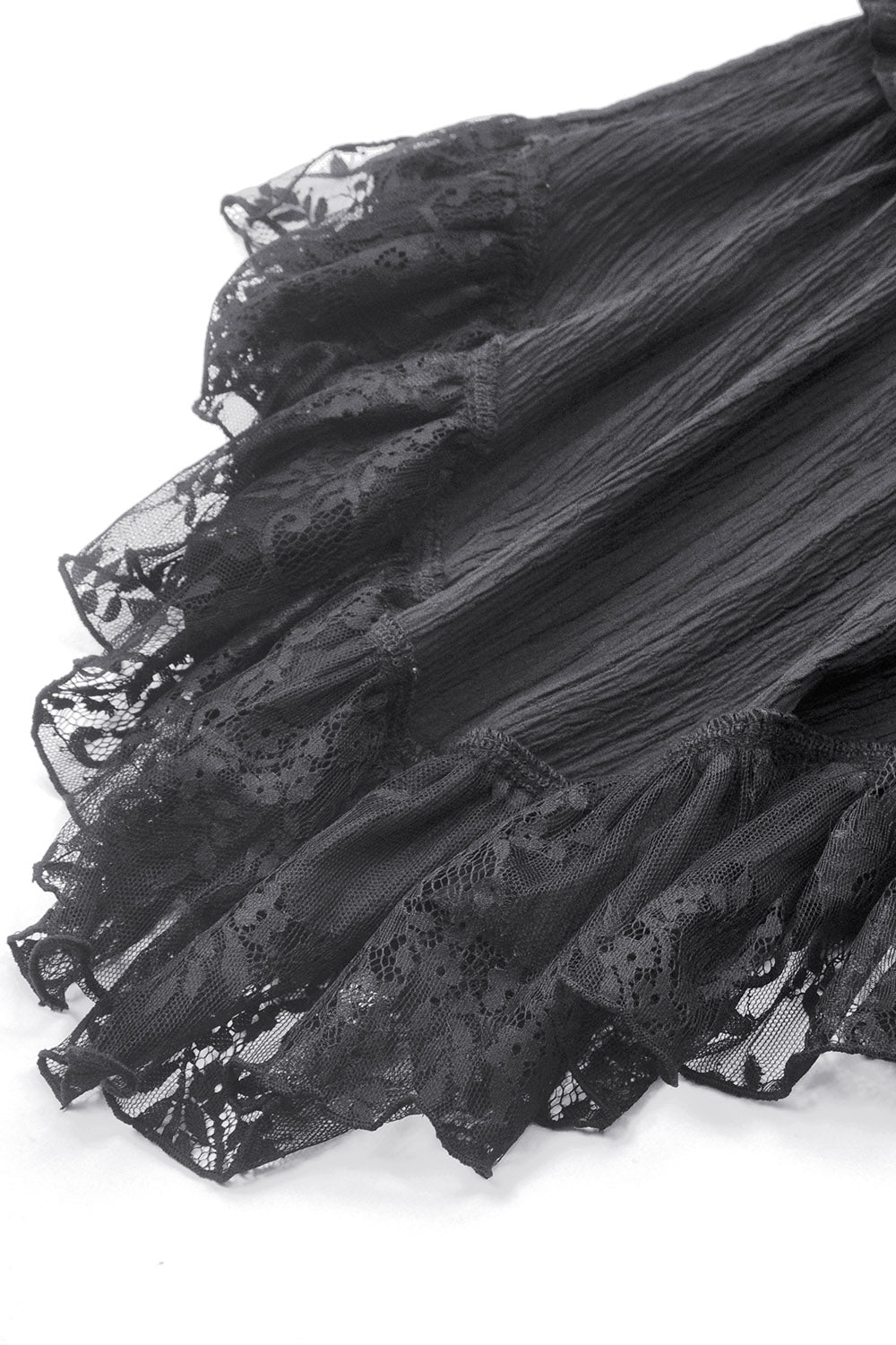 black layered ruffled hem gothic bloomers with attached skirt