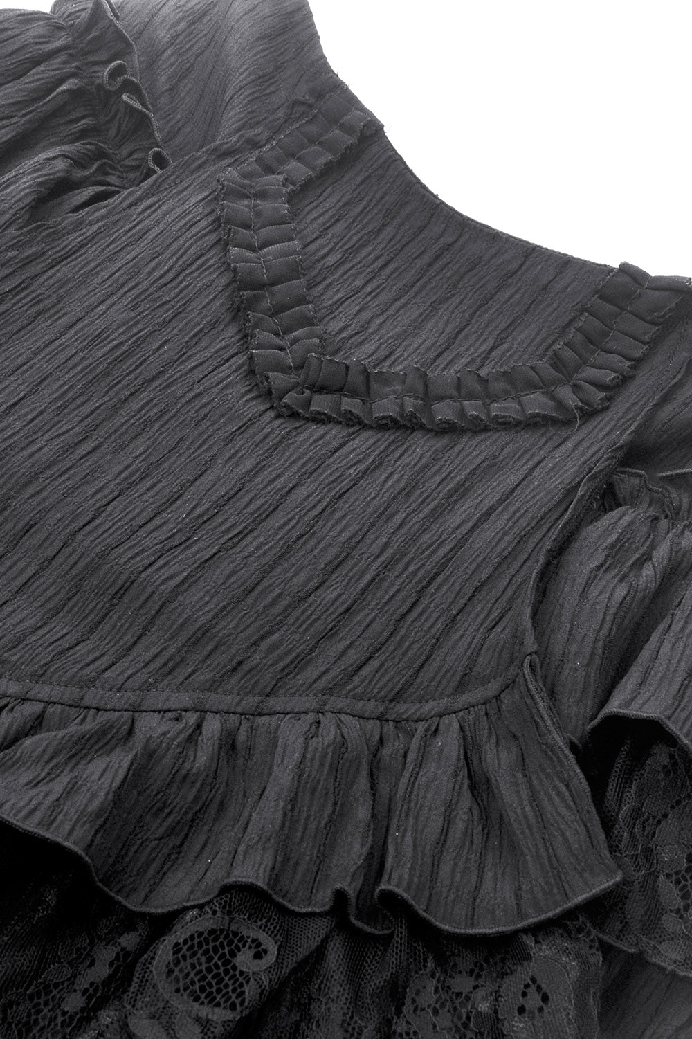 lolita goth ruffled hem black bloomers with attached skirt