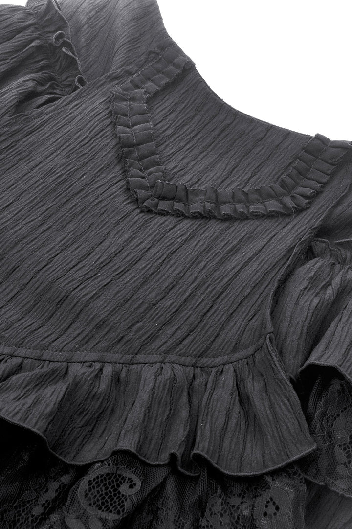 lolita goth ruffled hem black bloomers with attached skirt