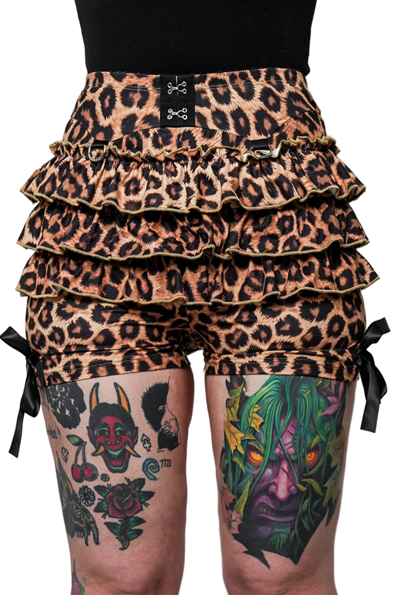 high-rise womens ruffled bloomers with bows