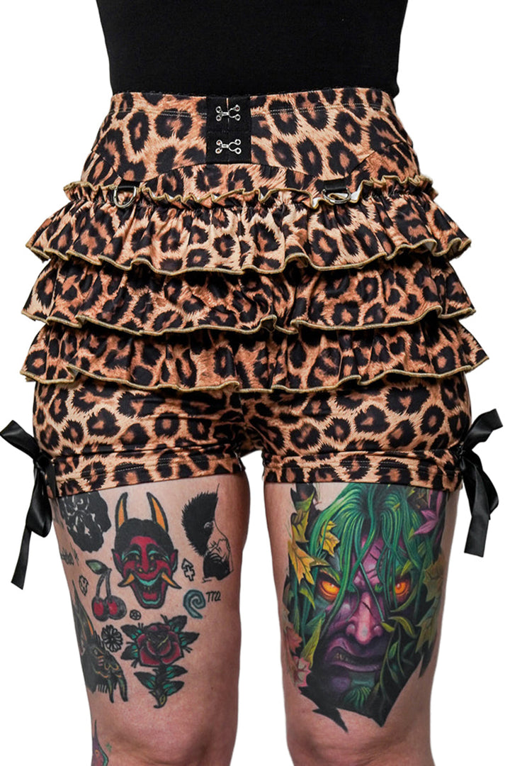 high-rise womens ruffled bloomers with bows