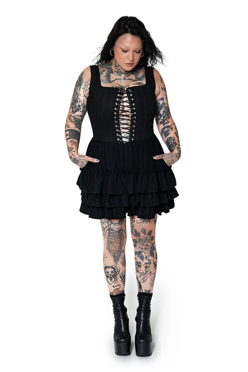 high waisted black bloomer shorts  with pockets