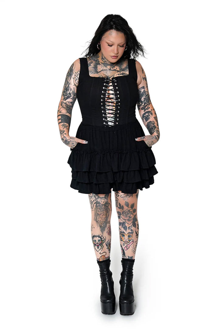 high waisted black bloomer shorts  with pockets