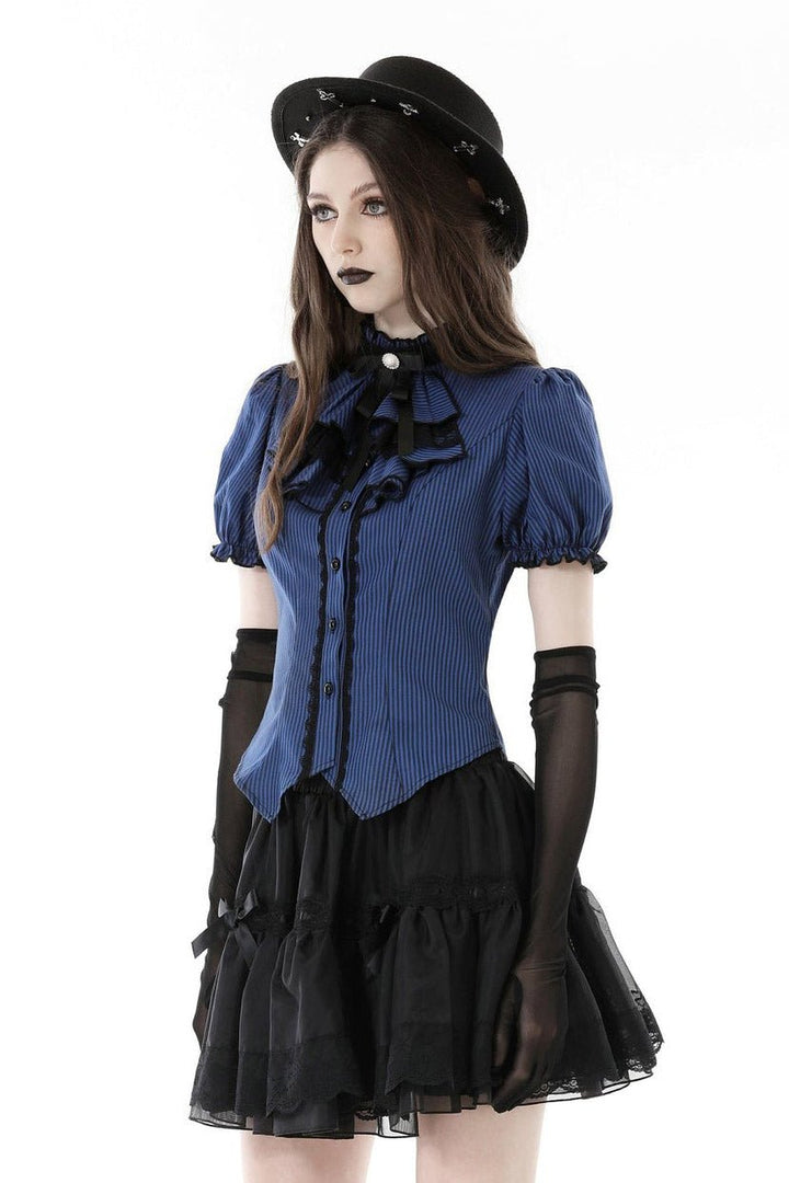 Blue Blood Edwardian Goth Blouse - womens tops - VampireFreaks - Dark In Love