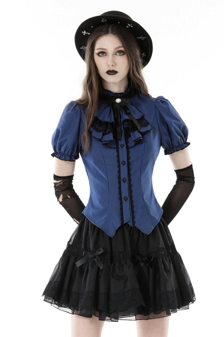 Blue Blood Edwardian Goth Blouse - womens tops - VampireFreaks - Dark In Love