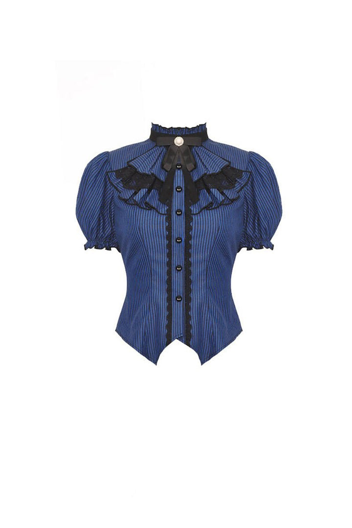 Blue Blood Edwardian Goth Blouse - womens tops - VampireFreaks - Dark In Love