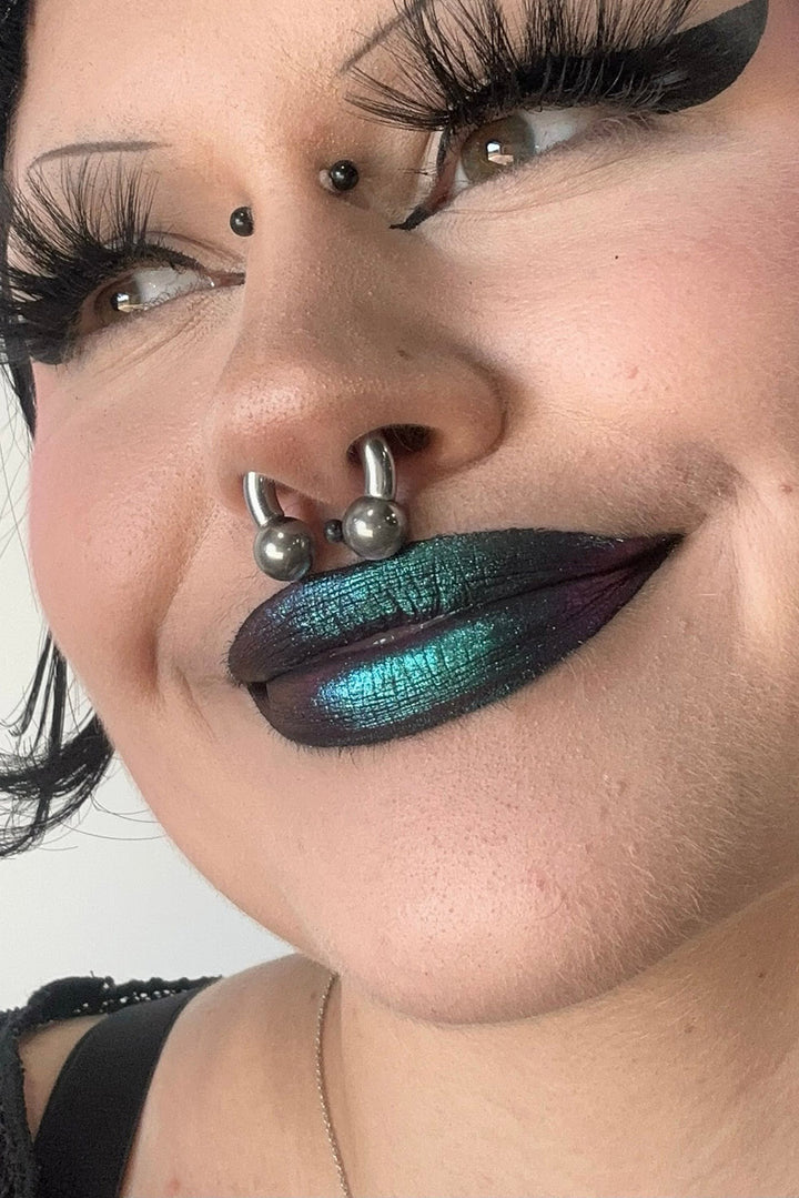 green blue liquid lipstick by mermaid salon