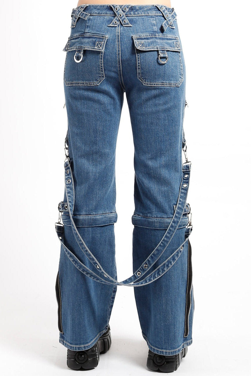 womens strapped jeans