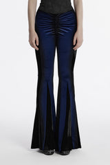 black and blue velvet pants 