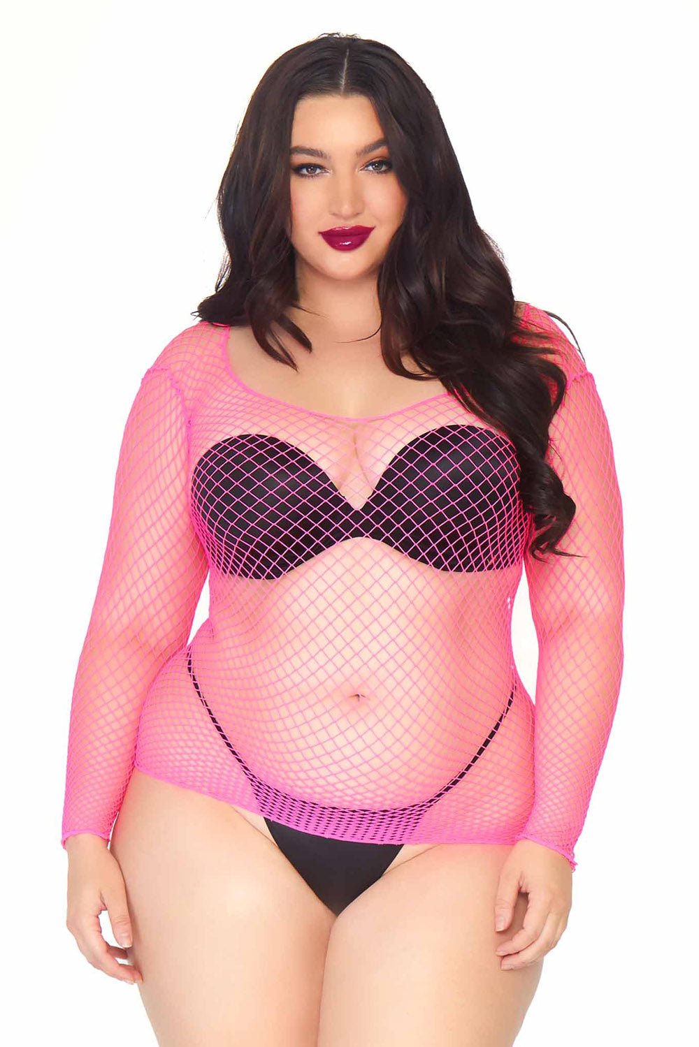 Blushing Boo Fishnet Shirt [PLUS SIZE] - womens tops - VampireFreaks - Leg Avenue