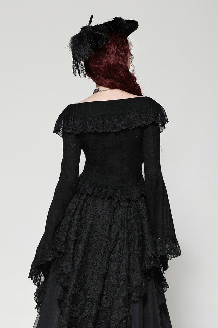 oversized collar gothic top