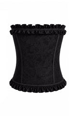 comfy lace floral black gothic bodice top with sweetheart neckline