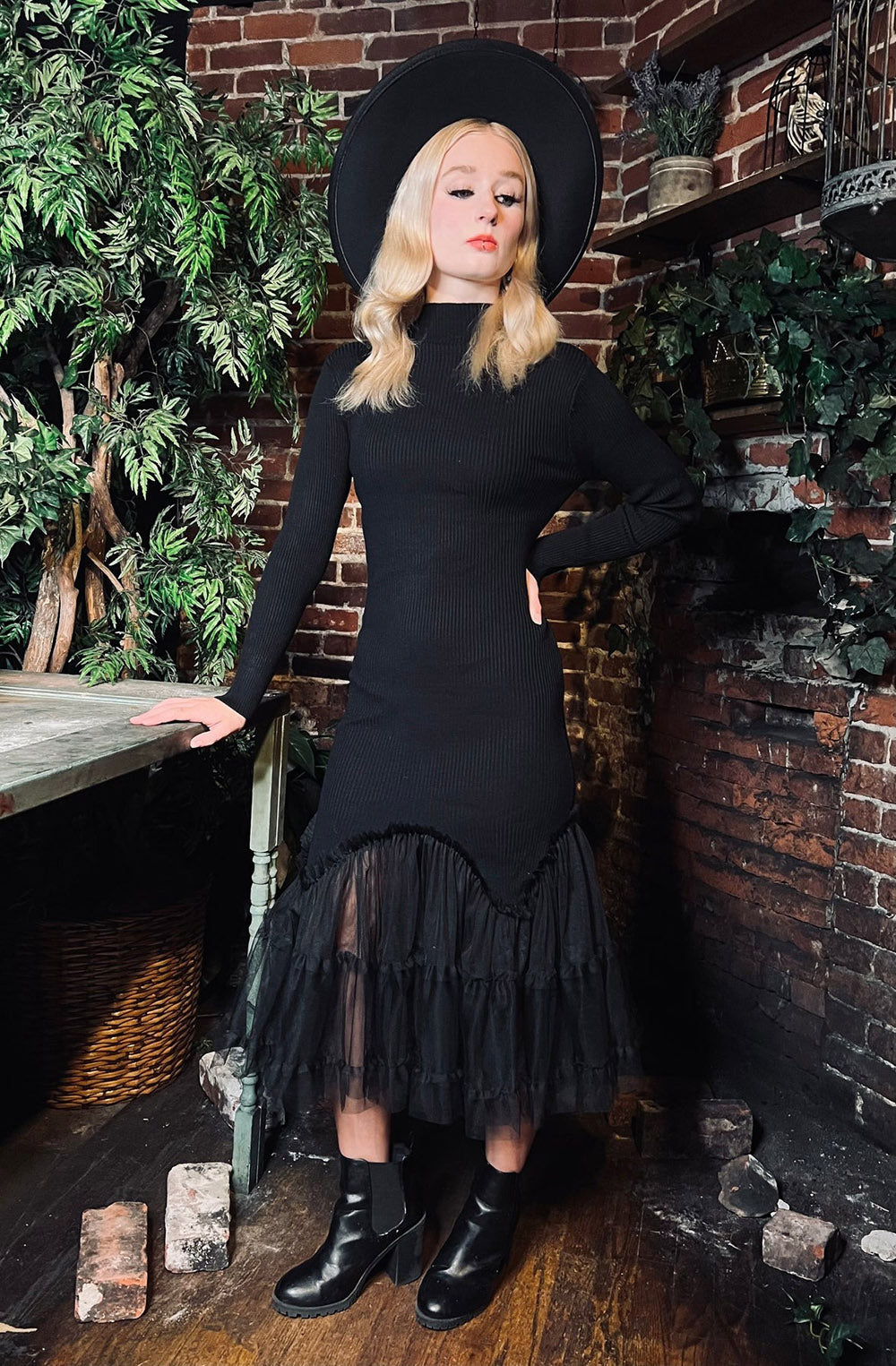 goth turtleneck dress